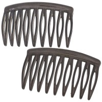 Camila Paris Cp3110 French Hair Side Comb Small Curved Gray French Twist Hair Combs Decorative Strong Hold Hair Clips For Wom