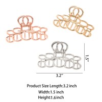 Kisskiko 4 Pack Metal Small Hair Clips For Women 32 Inch Goldsilver Nonslip Claw Clip Suitable For Curly Hairthick Hairt