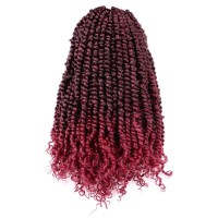 Passion Twist Crochet Hair 8 Packs 14 Inch Pretwisted Short Bohemian Braids Synthetic Pre Looped Passion Twist Hair Extensions