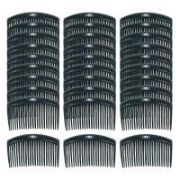 Cinaci 30 Pack Clear White Black Brown Plastic Hair Side Combs Slide Bun Holder With 23 Teeth Diy Headpieces Clips Grips Barrett