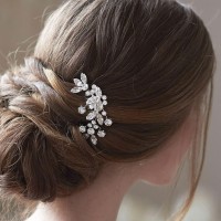 Jakawin Bride Wedding Hair Comb Crystal Hair Piece Rhinestone Bridal Hair Accessories For Women Hc042 Rose Gold