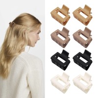 Square Hair Claw Clips For Women Small Plastic Matte Shaped Jaw Clips For Thin Hair Non Slip Hair Clamps For Girls Fashion Cut