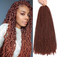 Passion Twist Hair 24 Inch 2 Packs Water Wave Crochet Hair Ginger Color Passion Twist Crochet Hair Synthetic Hair Extensions For