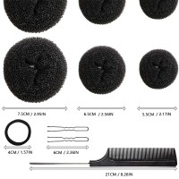 Meetfavorite Hair Bun Maker Set 37 Pieces 2 Large 2 Medium 2 Small Donut Bun Makers 10 Elastic Hair Ties 20 Bobby Pins 1