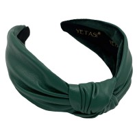 Yetasi Green Headbands For Women Are Trendy Leather Knotted Headband For Woman Is A Long Lasting Forest Green Headband