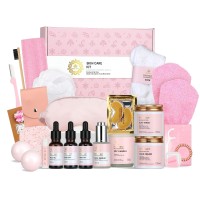 Spa Gifts For Women 28Pcs Rose Facial Skin Care Set Includes Face Creambath Oilshower Accessories Body Facial Kit For Wome