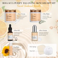 Skin Care Set For Women Rosa Acca 28Pcs Birthday Gifts For Women Orange Vitaminc Spa Gift Baskets For Women With Face Creamb