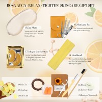 Skin Care Set For Women Rosa Acca 28Pcs Birthday Gifts For Women Orange Vitaminc Spa Gift Baskets For Women With Face Creamb