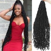 40 Inch New Soft Locs Crochet Hair 6 Packs Natural Color Faux Locs Crochet Braids Hair Pre Looped Synthetic Super Long Pre Exten