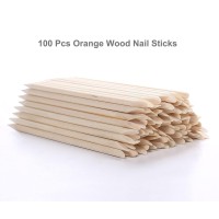 200Pcs Orange Wood Sticks For Nails Hoomboom Double Sided Cuticle Pusher Remover Nail Art Manicure Pedicure Tool For Manicure P