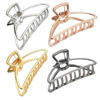 Hhll Hair Clips Metal Hair Claw Barrette Clamp Jaw For Women 4 Blacksilvergoldrose Golden