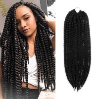 24 Inch 4 Packs Authentic Double Jumbo Senegalese Twist Crochet Braid Hair Havana Twist Crochet Hair Havana Mambo Twist Croche