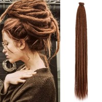 Aguacor 36Inches Synthetic Single Ended Dreadlock Extensions 10 Strands Thin 06Cm Long Soft Dark Brown Se Dreadlock Extensions