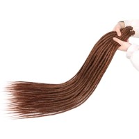 Aguacor 36Inches Synthetic Single Ended Dreadlock Extensions 10 Strands Thin 06Cm Long Soft Dark Brown Se Dreadlock Extensions