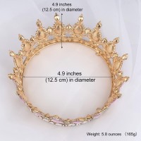 Cocide Gold Crown For Women Crystal Wedding Tiara And Crowns For Girls Rhinestones Queen Headband Princess Hair Accessories For