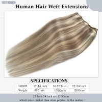 Sew In Hair Extensions Real Human Hairubetta Hand Tied Weft Hair Extensions Human Hair Ash Brown Balayage Platinum Blonde Shade