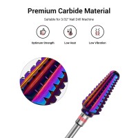 Melodysusie Professional Tornado Nail Drill Bits 332 Carbide Tungsten Multifunction Bits Suitable For Manicure Pedicure Cu