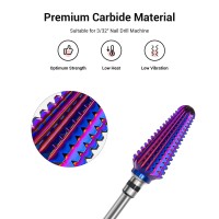 Melodysusie Professional Tornado Nail Drill Bits 332 Carbide Tungsten Multifunction Bits Suitable For Manicure Pedicure Cu