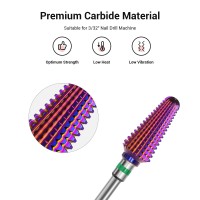 Melodysusie Professional Tornado Nail Drill Bits 332 Carbide Tungsten Multifunction Bits Suitable For Manicure Pedicure Cu