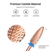 Melodysusie Long Flame Nail Drill Bits 332 Carbide Tungsten Bits Suitable For Manicure Pedicure Cuticle Gel Polishing Begi