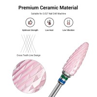 Melodysusie Ceramic Nail Drill Bit 332 235Mm Professional Acrylic Nail File Flame Drill Bit For Manicure Pedicure Cuticle