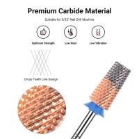 Melodysusie Tapered Barrel Nail Drill Bits 332 Carbide Tungsten Bits Suitable For Manicure Pedicure Cuticle Gel Polishing