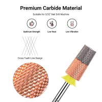 Melodysusie Tapered Barrel Nail Drill Bits 332 Carbide Tungsten Bits Suitable For Manicure Pedicure Cuticle Gel Polishing