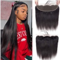 Feibin 13X4 Lace Frontal Closure Ear To Ear Free Part Lace Closure Brazilian Silky Straight Frontal Human Hair Extension Preplu