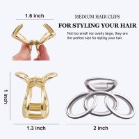 Small Metal Hair Clips For Women And Girls Nonslip Jaw Clamps For Fine Thin Or Medium Thick Hair Black Silver Gold White