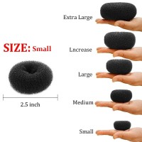 Twistytielb Hair Bun Maker Extra Small 25 Inch Donut Chignon Shaper For Kids Short Thin Hair Ring Style Bun 2Pcs Black