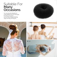 Twistytielb Hair Bun Maker Extra Small 25 Inch Donut Chignon Shaper For Kids Short Thin Hair Ring Style Bun 2Pcs Black