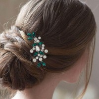 Jakawin Bride Wedding Hair Comb Crystal Hair Piece Rhinestone Bridal Hair Accessories For Women Hc042 Sgreen