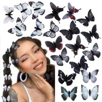 Butterfly Hair Clips Y2K Hair Accessories Cute Glitter Butterflies And Small Clips For Thick Hair 20 Pcs