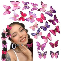 Butterfly Hair Clips And Y2K Accessories Cute Glitter Butterflies With Hair Clips For Thick Hair 20 Pcs