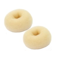 Hair Donut Ring Style Bun Maker 2Pcs Chignon Doughnut Shaper For Short And Thin Hair 3 Inchbeige