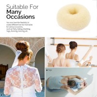 Hair Donut Ring Style Bun Maker 2Pcs Chignon Doughnut Shaper For Short And Thin Hair 3 Inchbeige