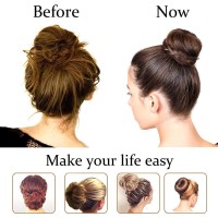 Twistytielb Hair Bun Maker 2Pcs Xlarge 45 Inch Beige Ring Style Bun Chignon Hair Large Doughnut Shaper For Thick And Long Ha