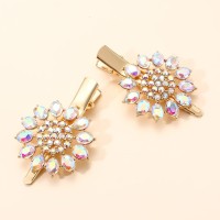 Crystal Hair Clips Large Sparkle Rhinestone Flower Design Alligator Metal Clip Nonslip Floral Duckbill Hairpins Bling French Fa