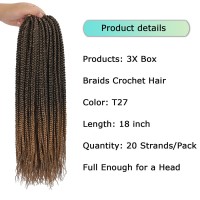 Crochet Box Braids Hair Pre Looped Goddess Box Braids Crochet Braiding Hair 7 Packs Crochet Box Braids 3X Box Braids Crochet Hai