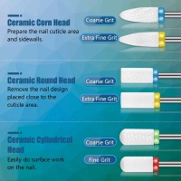 Depvko 10Pcs Ceramic Nail Drill Bits Set 332 Inch Professional Drill Bits For Nails Cuticle Remover For Acrylic Electric Manic