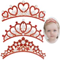 Anbala Small Tiara Crown With Hair Comb 3 Pack Mini Tiara Crown Princess Crystal Shiny Hair Accessories For 2 3 4 5 6 7 8 10 Ye