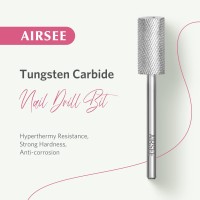 Airsee Tungsten Carbide Acrylic Nail Drill Bit Efile Electric File Machine Head Tip For Manicure Polishing Art Remove Gel 332