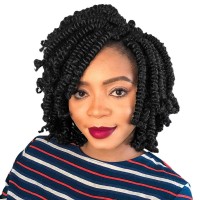 Niseyo Pre Twisted Bob Spring Twist Hair 10 Inch 7 Packs Short Prelooped Crochet Braid For Kids 4Brown