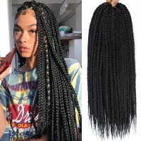 Crochet Box Braids 18 Inch 8 Packs Goddess Box Braids Crochet Hair Prelooped Crochet Hair 3X Crochet Braids Box Braided Crochet