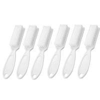 Squligt 6Pcs Handle Grip Nail Brush Hand Fingernail Cleaner Brush Manicure Tools Scrub Cleaning Brushes For Toes And Nails Whi