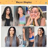 Braiding Hair Pre Stretched 8 Packs Prestretched Braiding Hair 20 Inch Ombre Braiding Hair Itch Free 1Bgrey Yaki Synthetic Ha