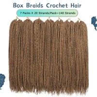 Crochet Box Braids Hair Pre Looped Goddess Box Braids Crochet Braiding Hair 7 Packs Crochet Box Braids 3X Box Braids Crochet Hai