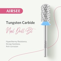 Airsee Tungsten Carbide Acrylic Nail Drill Bit Efile Electric File Machine Head Tip For Manicure Polishing Art Remove Gel 332