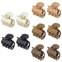 Medium Hair Claw Clips For Women Girls 10 Pcs 5 Colors Matte Nonslip Jaw Clips 16 Inch Double Row Teeth Small Cute Hair Clip