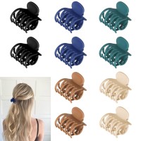 Bynainan 10 Pack Medium Hair Clips For Women Matte Claw Clips For Thick Or Thin Hair Double Row Teeth Jaw Clips With Strong H